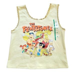NEW WITH STICKER "THE FLINTSTONES" TANK TOP WITH LACE TRIM SZ. M